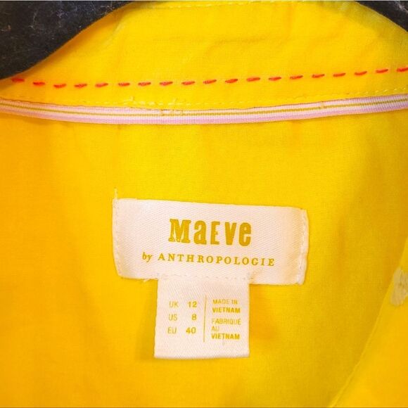 Maeve Women's Bright Yellow Pineapple Button Down Shirt Size US 8 - Picture 3 of 7